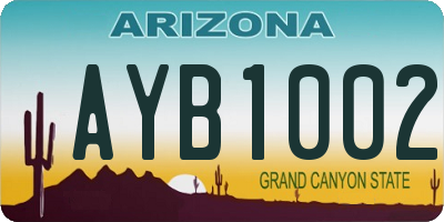 AZ license plate AYB1002