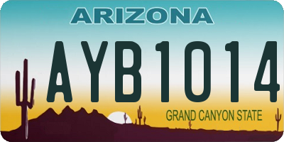 AZ license plate AYB1014