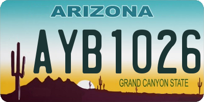 AZ license plate AYB1026