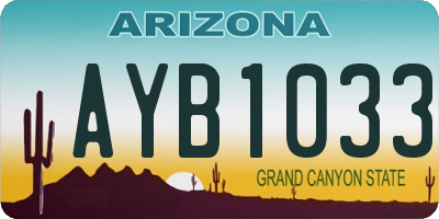 AZ license plate AYB1033