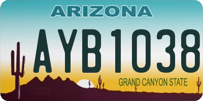 AZ license plate AYB1038
