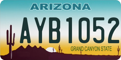AZ license plate AYB1052