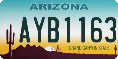 AZ license plate AYB1163