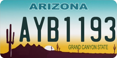 AZ license plate AYB1193