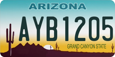 AZ license plate AYB1205