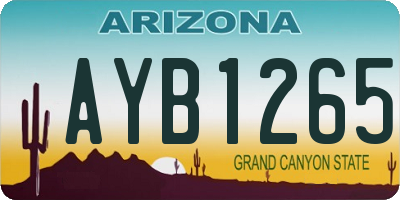 AZ license plate AYB1265