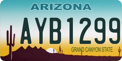 AZ license plate AYB1299