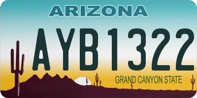 AZ license plate AYB1322