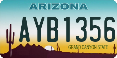 AZ license plate AYB1356