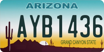AZ license plate AYB1436