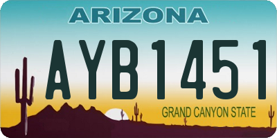 AZ license plate AYB1451