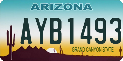 AZ license plate AYB1493
