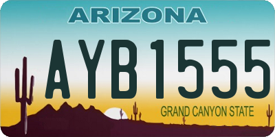 AZ license plate AYB1555