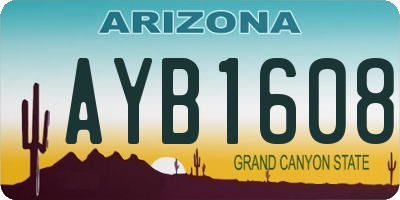AZ license plate AYB1608