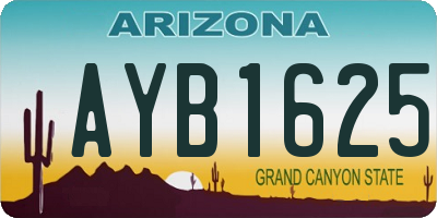 AZ license plate AYB1625