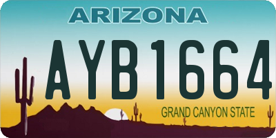 AZ license plate AYB1664