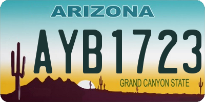 AZ license plate AYB1723