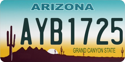 AZ license plate AYB1725