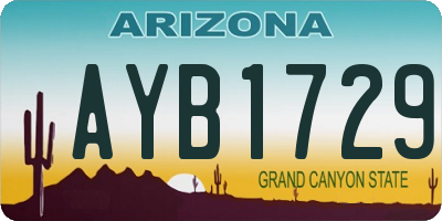 AZ license plate AYB1729