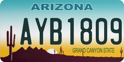 AZ license plate AYB1809