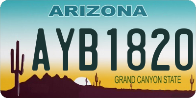 AZ license plate AYB1820