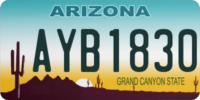 AZ license plate AYB1830