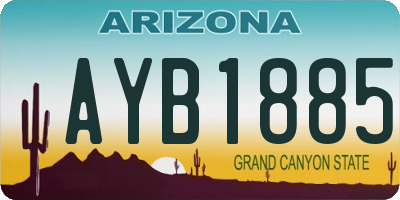 AZ license plate AYB1885