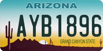 AZ license plate AYB1896