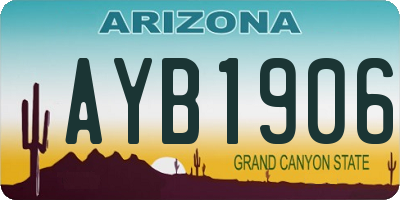 AZ license plate AYB1906
