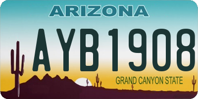 AZ license plate AYB1908