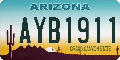 AZ license plate AYB1911
