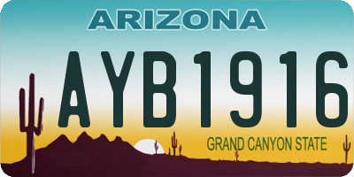 AZ license plate AYB1916
