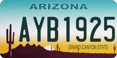 AZ license plate AYB1925