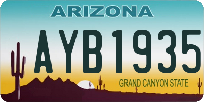 AZ license plate AYB1935