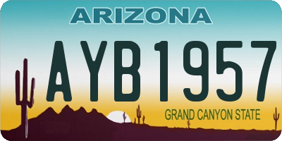 AZ license plate AYB1957