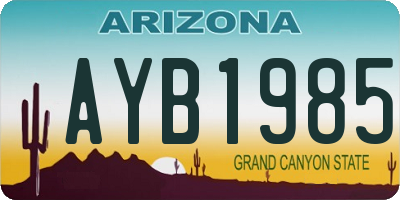 AZ license plate AYB1985