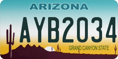 AZ license plate AYB2034