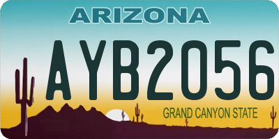 AZ license plate AYB2056