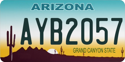 AZ license plate AYB2057