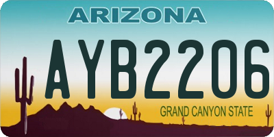 AZ license plate AYB2206