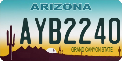 AZ license plate AYB2240