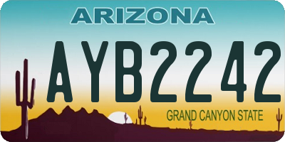 AZ license plate AYB2242