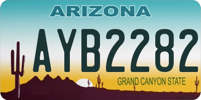 AZ license plate AYB2282