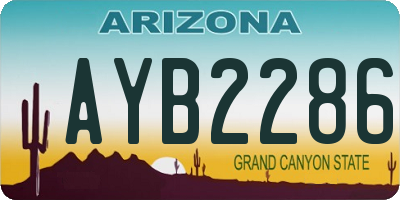 AZ license plate AYB2286