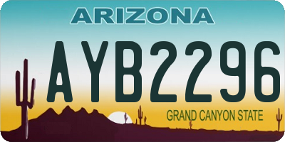 AZ license plate AYB2296