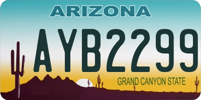AZ license plate AYB2299