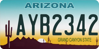 AZ license plate AYB2342