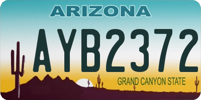 AZ license plate AYB2372