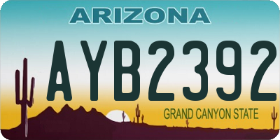 AZ license plate AYB2392