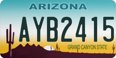 AZ license plate AYB2415